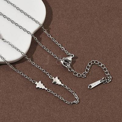304 Stainless Steel Link Chain Necklaces for Women Men NJEW-K292-01K-P-1