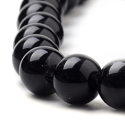 Natural Black Onyx Beads Strands X-G-S259-19-10mm-1