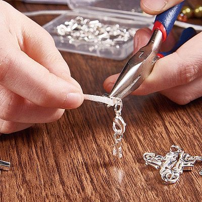 Rack Plating Brass Lobster Claw Clasps with Clip Ends KK-PH0035-33S-1