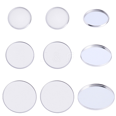 60Pcs 3 Styles 304 Stainless Steel Plain Edge Bezel Cups STAS-SC0021-46-1
