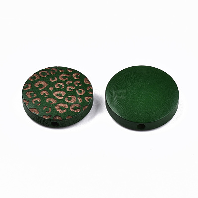 Painted Natural Wood Beads WOOD-T021-49B-05-1