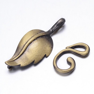 Brass Hook Clasps KK-L116-02AB-NF-1