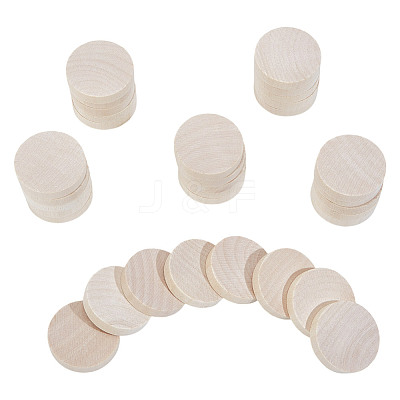 Unfinished Wooden Flat Round Cutouts WOOD-WH0050-042B-1