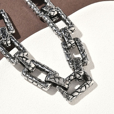 304 Stainless Steel Link Chain Bracelets for Men Women BJEW-D385-05AS-1