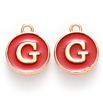 Golden Plated Enamel Alloy Charms ENAM-SZ0001-26C-G-1
