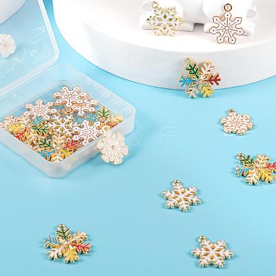 24Pcs 4 Style Alloy Enamel Pendants FIND-LS0001-10-NR-1
