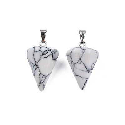 Cone/Spike/Pendulum Synthetic Howlite Stone Pendants G-R278-83-1