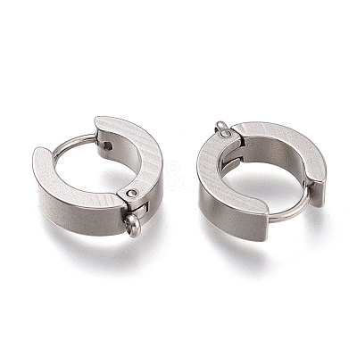 Tarnish Resistant 201 Stainless Steel Huggie Hoop Earrings Findings STAS-A167-01B-P-1