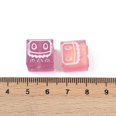 Transparent Resin Enamel Beads RESI-L047-17-1