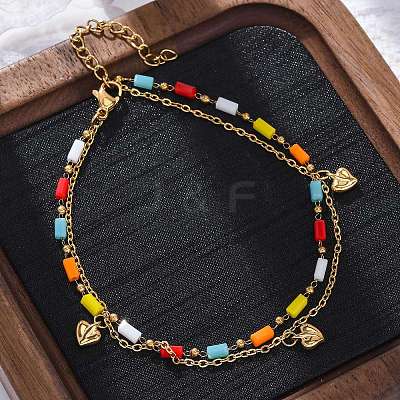 304 Stainless Steel Cable Chain Multi-strand Bracelets BJEW-Z088-02G-1