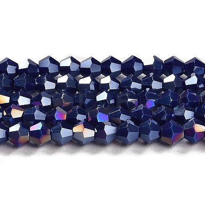 Opaque Solid Color Electroplate Glass Beads Strands X1-GLAA-F029-P4mm-A10-1