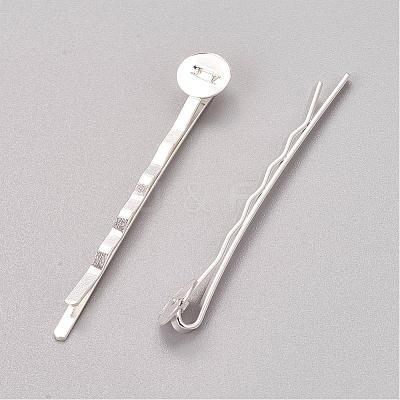 Silver Color Plated Iron Hair Bobby Pin Findings X-PHAR-Q017-S1-1