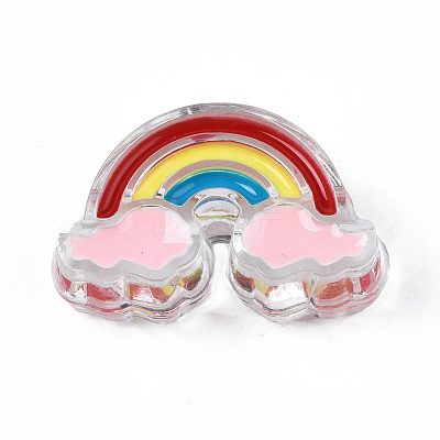 Transparent Acrylic Enamel Beads X-OACR-N130-026-03-1