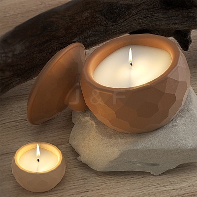 Faceted Round DIY Candle Cup Silicone Molds DIY-Q037-07A-1