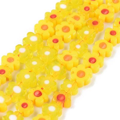 Handmade Millefiori Glass Bead Strands LAMP-J035-8mm-06-1