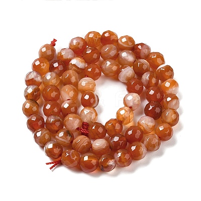 Natural Striped Agate/Banded Agate Beads Strands G-A246-8mm-03-1