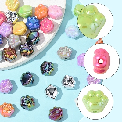 32Pcs UV Plating Acrylic Beads PACR-FS0001-04-1