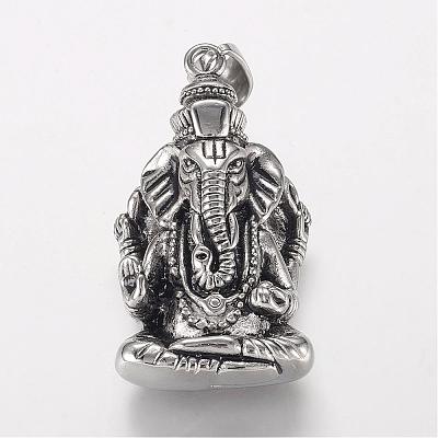 304 Stainless Steel Pendants STAS-P137-15AS-1