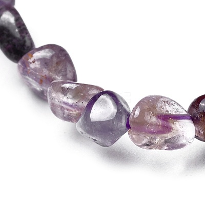 Natural Auralite Bead Stretch Bracelets X-BJEW-K213-63-1