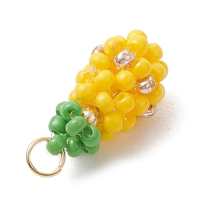 Glass Seed Beaded Pendants PALLOY-MZ00480-1