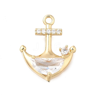 Brass Micro Pave Cubic Zirconia Pendants KK-Q048-09G-1