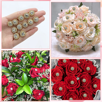16Pcs Alloy Crystal Rhinestone Head Pins FIND-SP0004-63G-1