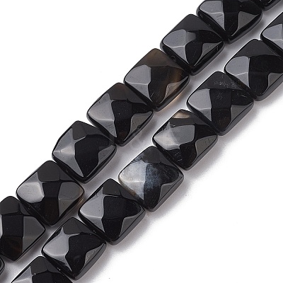 Dyed & Heated Natural Black Agate Beads Strands G-K359-B13-01-1