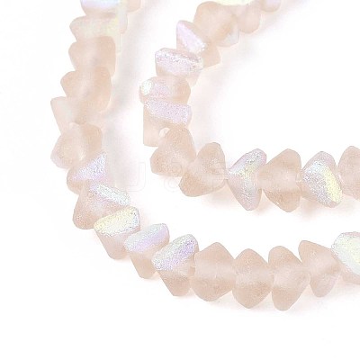 Frosted Transparent Glass Beads Strands GLAA-N054-4mm-03-1