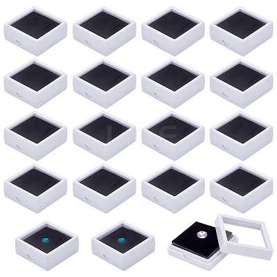 Square Plastic Loose Diamond Gemstone Storage Boxes CON-WH0095-25A-1
