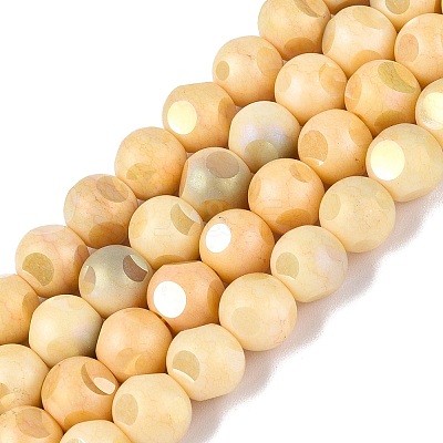 Ombre Effect Dyed Electroplate Opaque Glass Beads Strands EGLA-Q130-01A-22-1