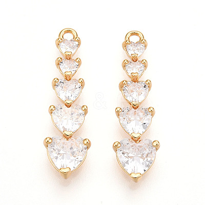 Brass Micro Pave Cubic Zirconia Pendants KK-N261-118B-G-1