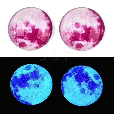 Fluorescent Glass Cabochons GGLA-T004-12G-1