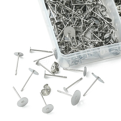 200Pcs 5 Sizes 304 Stainless Steel Stud Earring Findings STAS-YW0001-74P-1