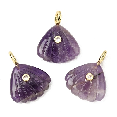 Natural Amethyst Carved Pendants G-C282-05F-1