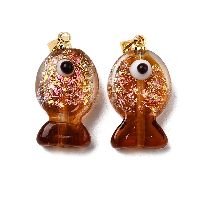Handmade Dichroic Foil Lampwork Pendants X1-DICH-G001-01G-02-1