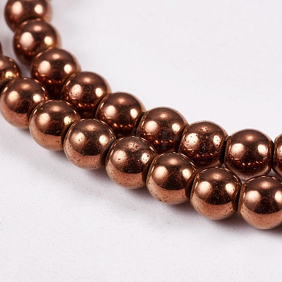 Electroplate Non-magnetic Synthetic Hematite Beads Strands G-J169A-4mm-01-1