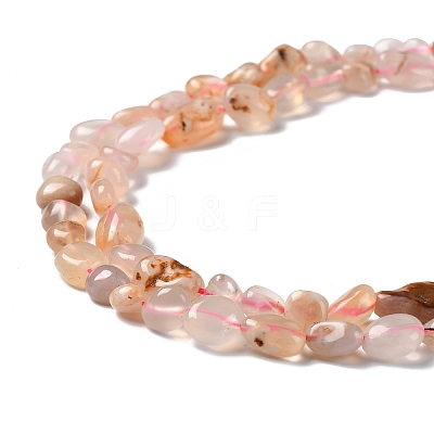 Natural Cherry Blossom Agate Beads Strands G-P497-01A-01-1