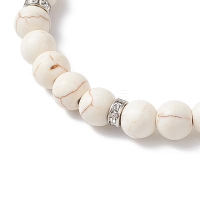 Synthetic Turquoise Beaded Stretch Bracelets for Women BJEW-JB12288-02-1