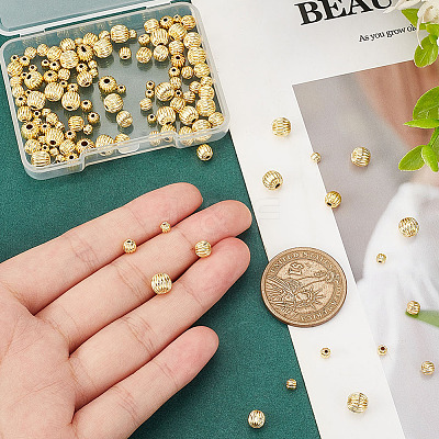 120Pcs 4 Style Brass Beads FIND-PH0017-76-1