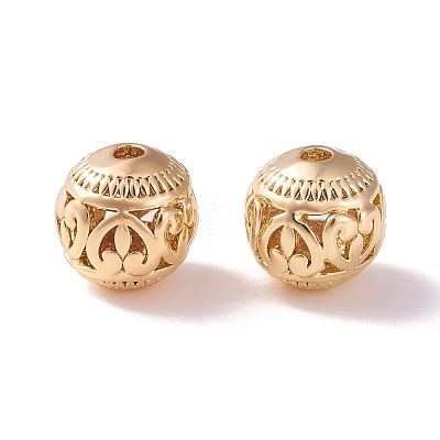 Brass Hollow Round Beads KK-P226-31CG-1