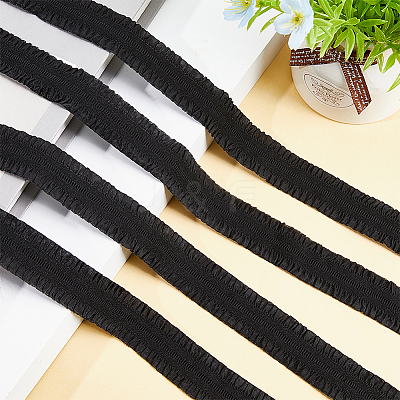 Polyester Ruffled Elastic Cord EW-WH0015-02A-1