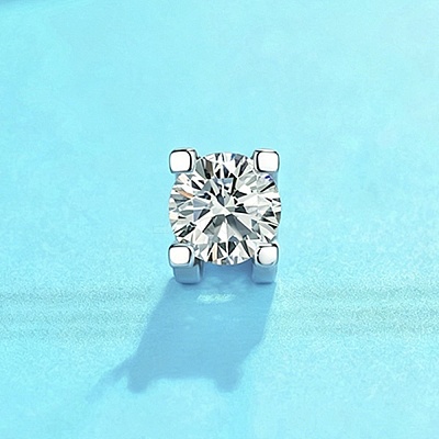 Anti-Tarnish Rhodium Plated 925 Sterling Silver Pave Crystal Moissanite Rhinestone Oval Pendant STER-U003-07P-1