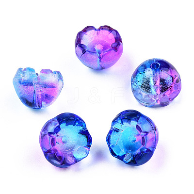 Transparent Spray Painted Glass Beads X-GLAA-N035-032-G01-1