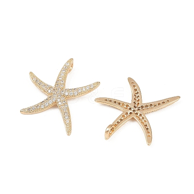 Brass Micro Pave Clear Cubic Zirconia Pendants KK-G535-02A-G-1