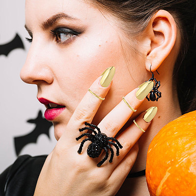 5Pcs Fingernail Shaped Brass Alloy Finger Rings for Women MRMJ-GL0001-21-1