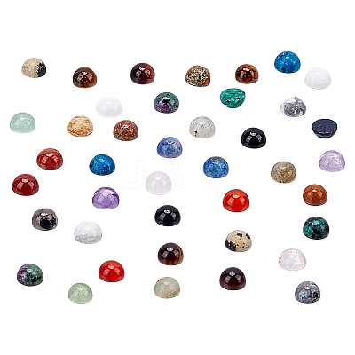 40Pcs 20 Styles Natural Mixed Gemstone Cabochons G-PH0002-55-1