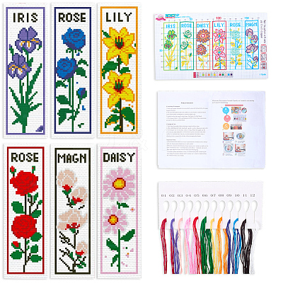 1 Bag Bookmarks Painting Needle Felting Kit for Beginners DIY-CP0013-36C-1