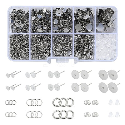 DIY 304 Stainless Steel Stud Earring Making Kits DIY-YW0010-50-1