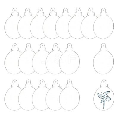 Transparent Acrylic Disc Pendants TACR-NB0001-07B-1