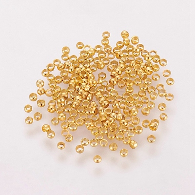 Brass Crimp Beads X-E002-G-NR-1